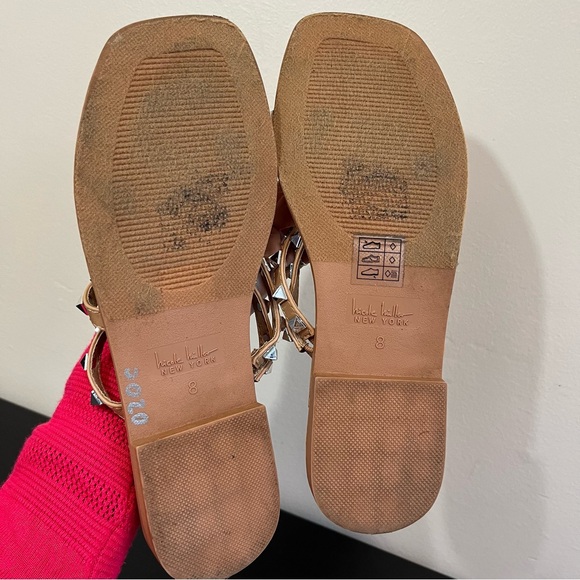 Nicole Miller Silver Studded Slide In Sandals - Picture 9 of 9